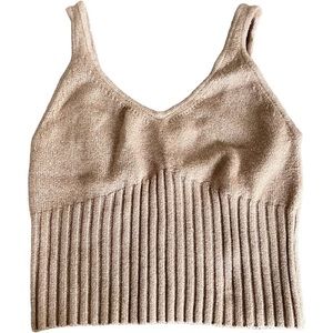 Banana Republic Beige Ribbed Crop Top